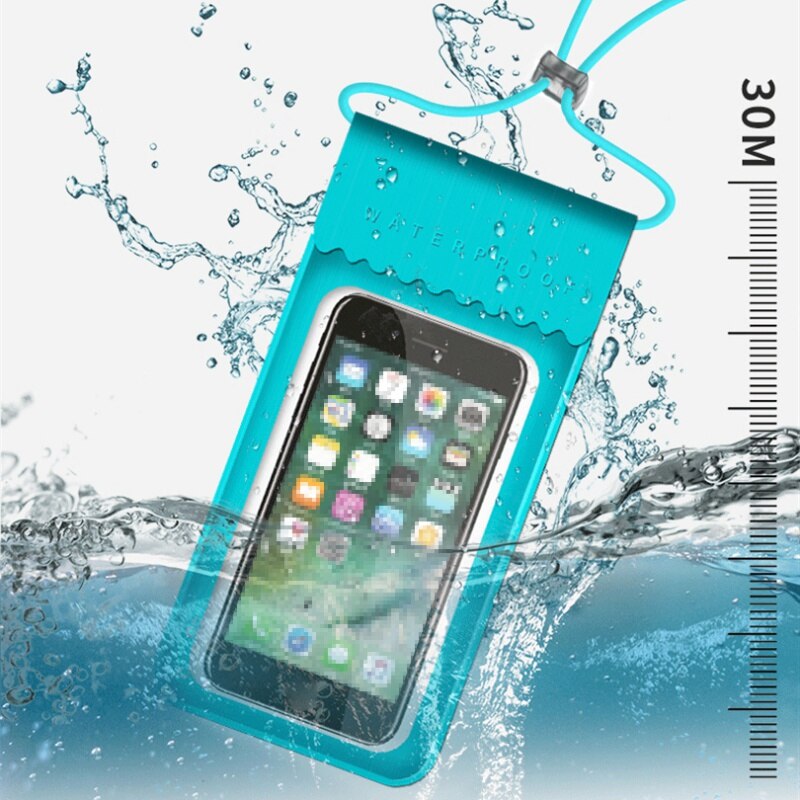 Tpu vandtæt svømmetaske mobiltelefon berøringsskærm svømning mobiltelefon poseholder dykning surfing vandsport telefon sag