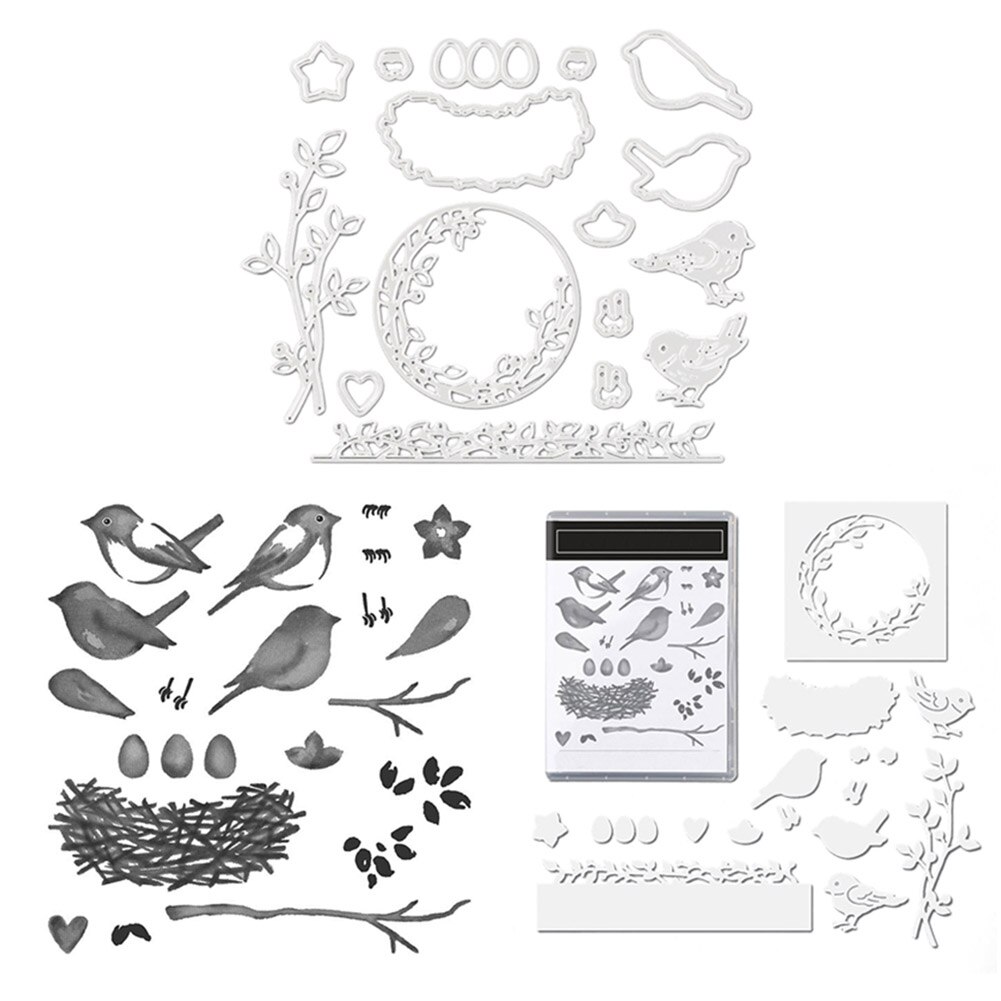 Troquelado Recortes de papel arte en relileve fabricación de tarjetas DIY sello para álbum de recortes troquelado Urraca tarjeta hecha a mano hojas de sellos decorativos