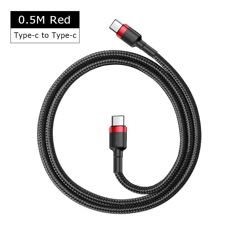 Baseus Usb Type C Naar USB-C Kabel Voor Samsung S9 S8 Note 9 Macbook Pro QC3.0 Quick Charge Kabel 60W Pd Snelle Oplaadsnoer