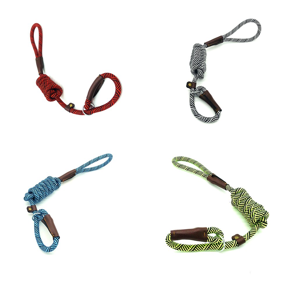 Durable Slip Rope Dog Leash Collar 2 In 1 Adjustable Loop Collar Comfortable Small Medium Large Pet Harness Leash
