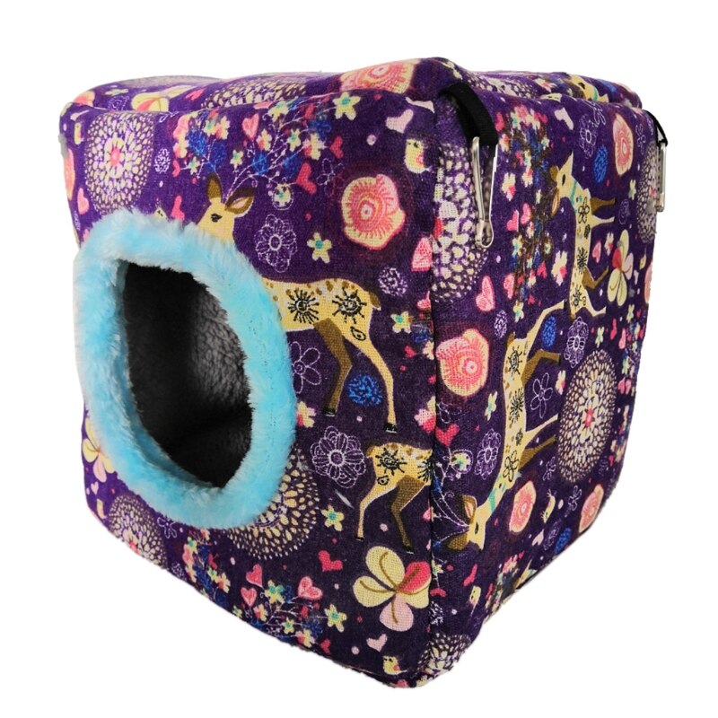 Oiseau peluche hamac hiver Sika cerf suspendus nids perroquet maison lit de couchage Cage blottir grotte cabane: VIOLET / XXL
