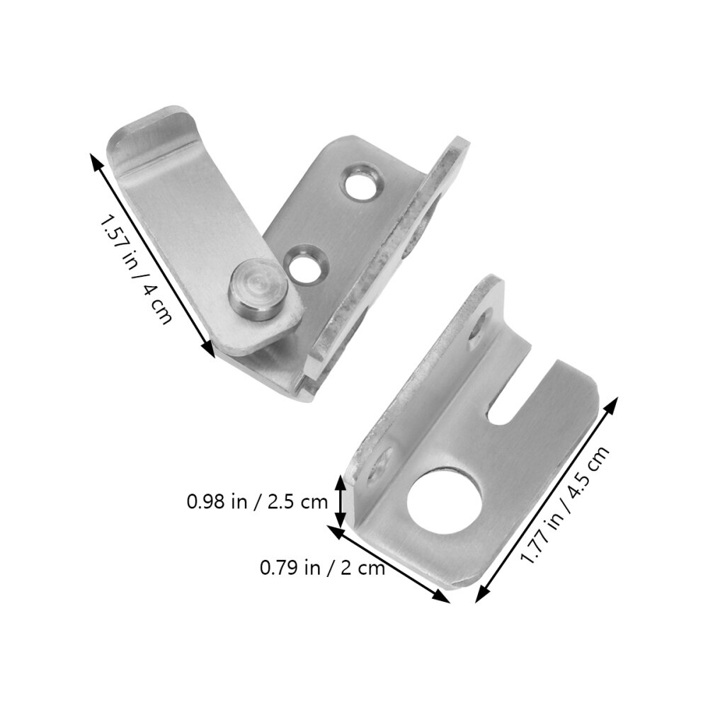 2pcs Stainless Steel Door Right Open Anti-Theft Lock Hasp Door Bolt