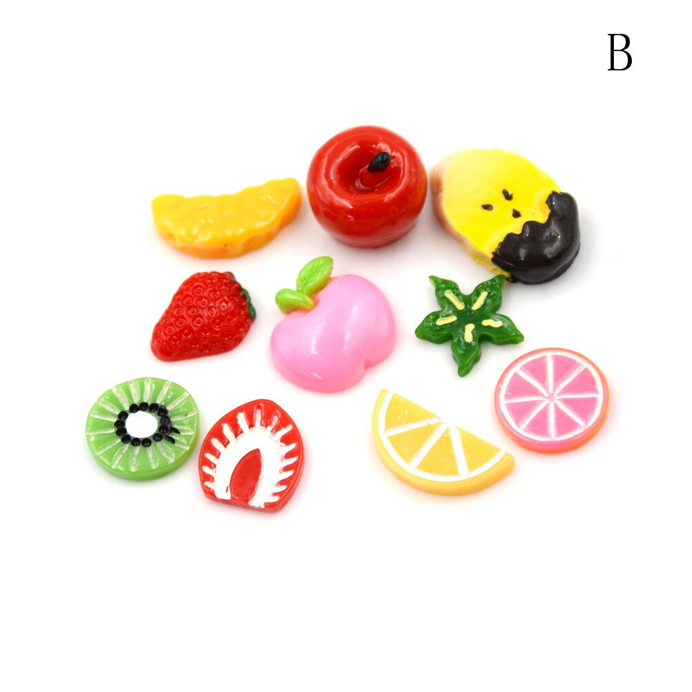 Cute Mini Play Toy Fruit Food Cake Candy Fruit Hamburg Biscuit Donuts Miniature For Dolls Accessories Kitchen Play Toys: H 02