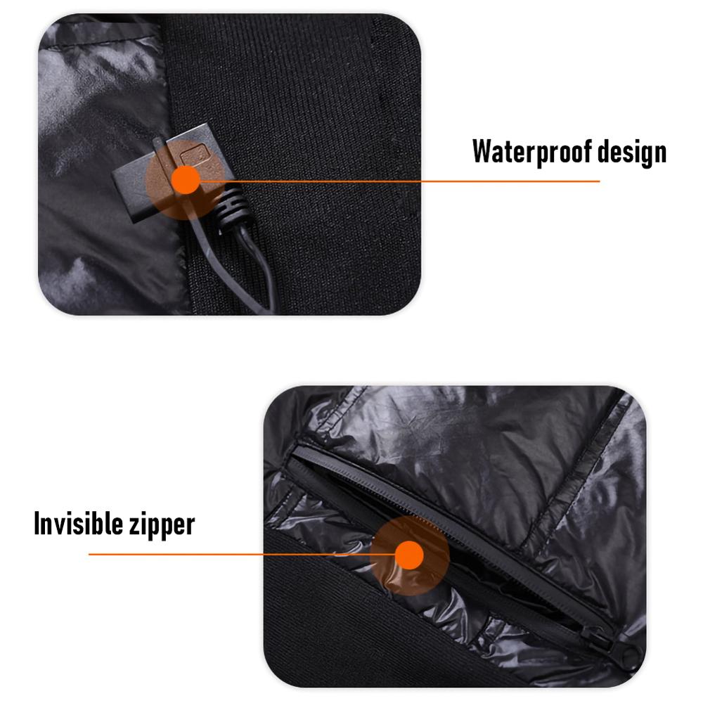 11 Areas Heated Vest Men Autumn Winter Smart Heating Vests USB Infrared Electric Heating Jacket Outdoor Flexible Thermal Clothes