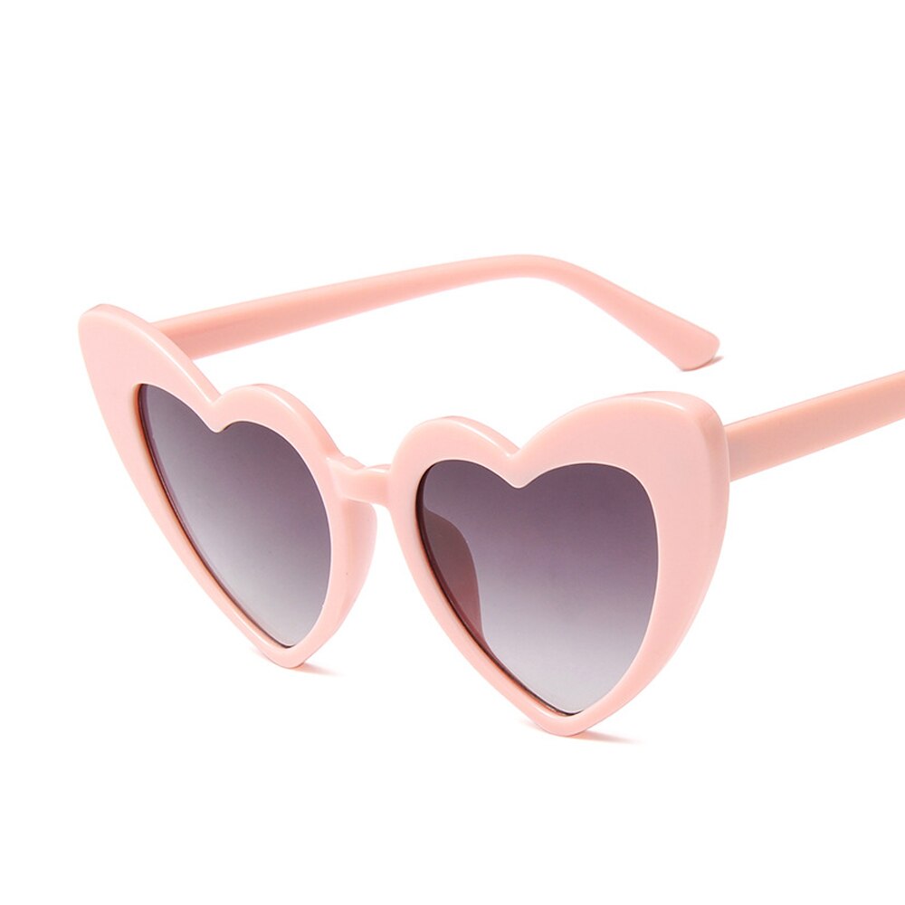 Heart Shaped Sonnenbrillen für Frauen Liebe Herz Sonnenbrille UV400 Schutz Brillen: Pink-Gray