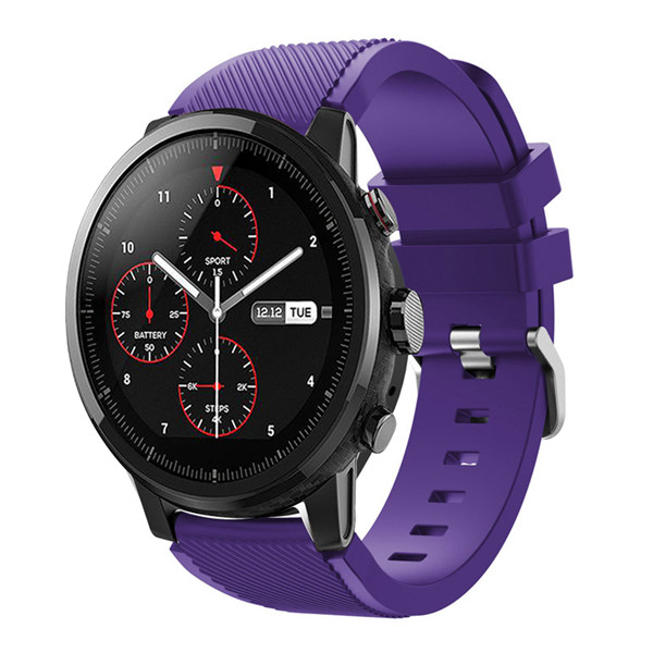 22mm Morbido Gel di Silice Sport Watch Band Strap Per Huami Amazfit Stratos Astuto Della Vigilanza per Amazfit Ritmo Stratos 2/ 2 s Cinghie Braccialetto: VIOLA