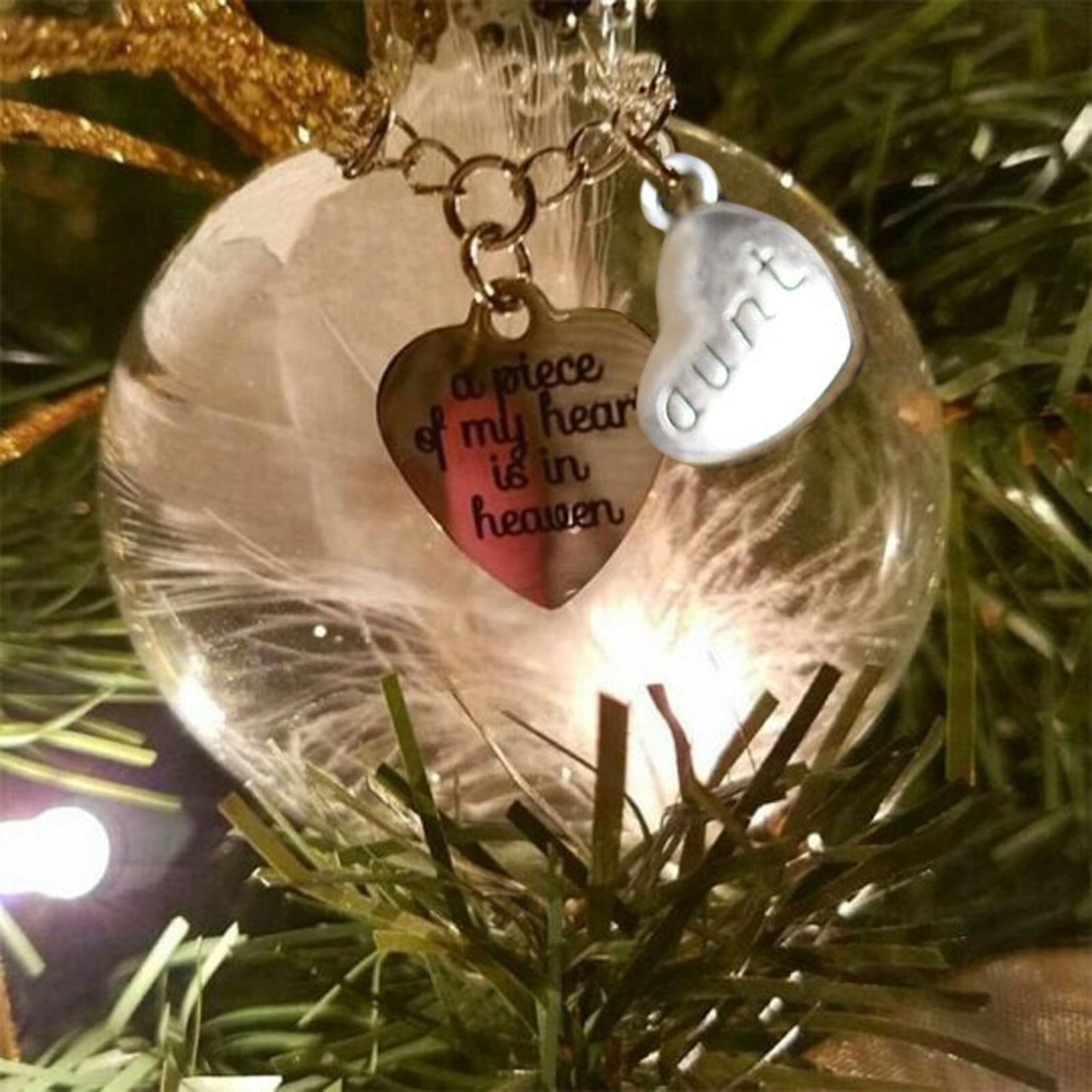 Veer Bal-Een Stuk Van Mijn Hart Is In Bijdraaien Gedenkteken Ornament Diy Opknoping Hanger Voor Moeder Vader familie Decor Bal Hanger