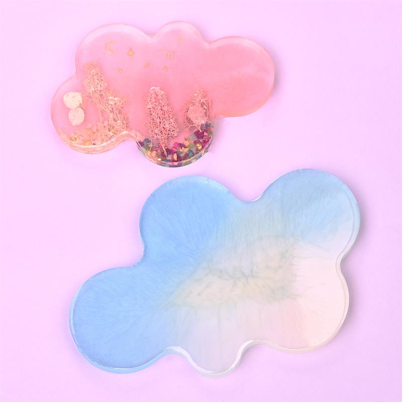 Moules en Silicone de dessous de verre en forme de nuage, fabrication de bijoux en résine à faire soi-même, moules de moulage en résine époxy pressée UV