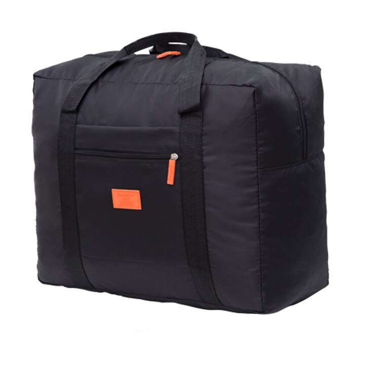 Airplane bag aircraft bag waterproof portable luggage bag large capacity clothing travel storage bag Korean folding luggage bag: Black