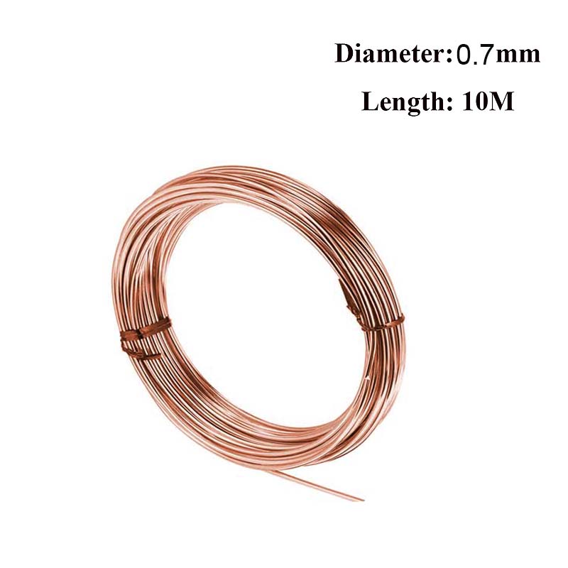 Fil de cuivre conducteur en cuivre 1/5/10M, fil de cuivre Ultra-fin, diamètre 0.1-5mm, fil de cuivre conducteur avec une bonne conductivité: GRIS