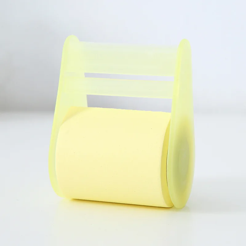 Bloc de notas adhesivas de papel, dispensador de notas adhesivas, Material de papelería, marcapáginas, suministros escolares, álbum de recortes, manualidades, cinta de tachuelas bajas: YELLOW