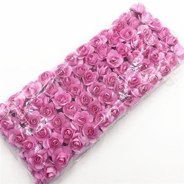 144 pieces 2 cm Mini foam Rose Artificial flower bouquet wedding decoration DIY: Color 10