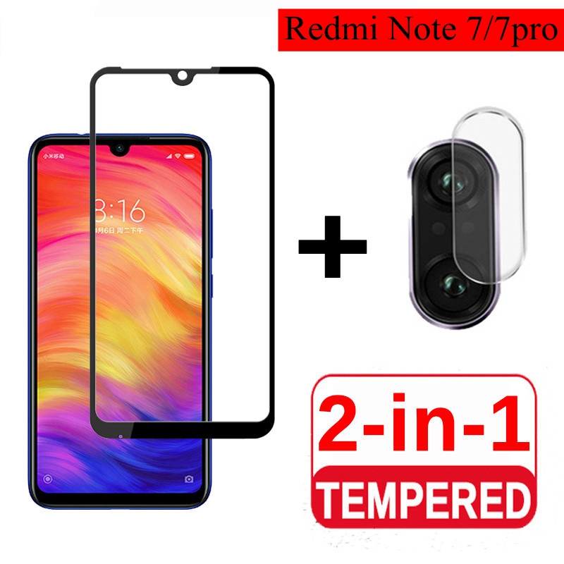 2in1 Protective Glass For Xiomi Redmi 7A Note 7 8 pro 8T 9s Lens Film For Xiaomi Redmi note8 pro note 9 Camera Screen Protector