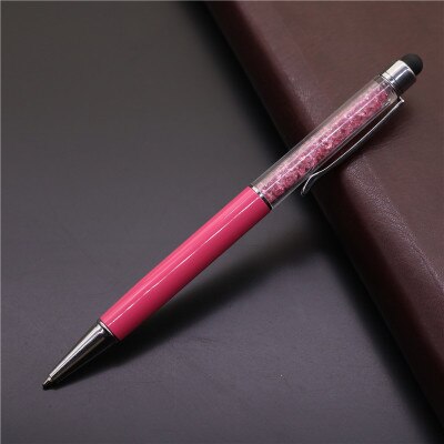 10 stücke Kreative Stylus Touch Pen kristall 0,7mm Kugelschreiber für Schreiben Schreibwaren Büro Schule Schwarz refill 2 in einem: pink
