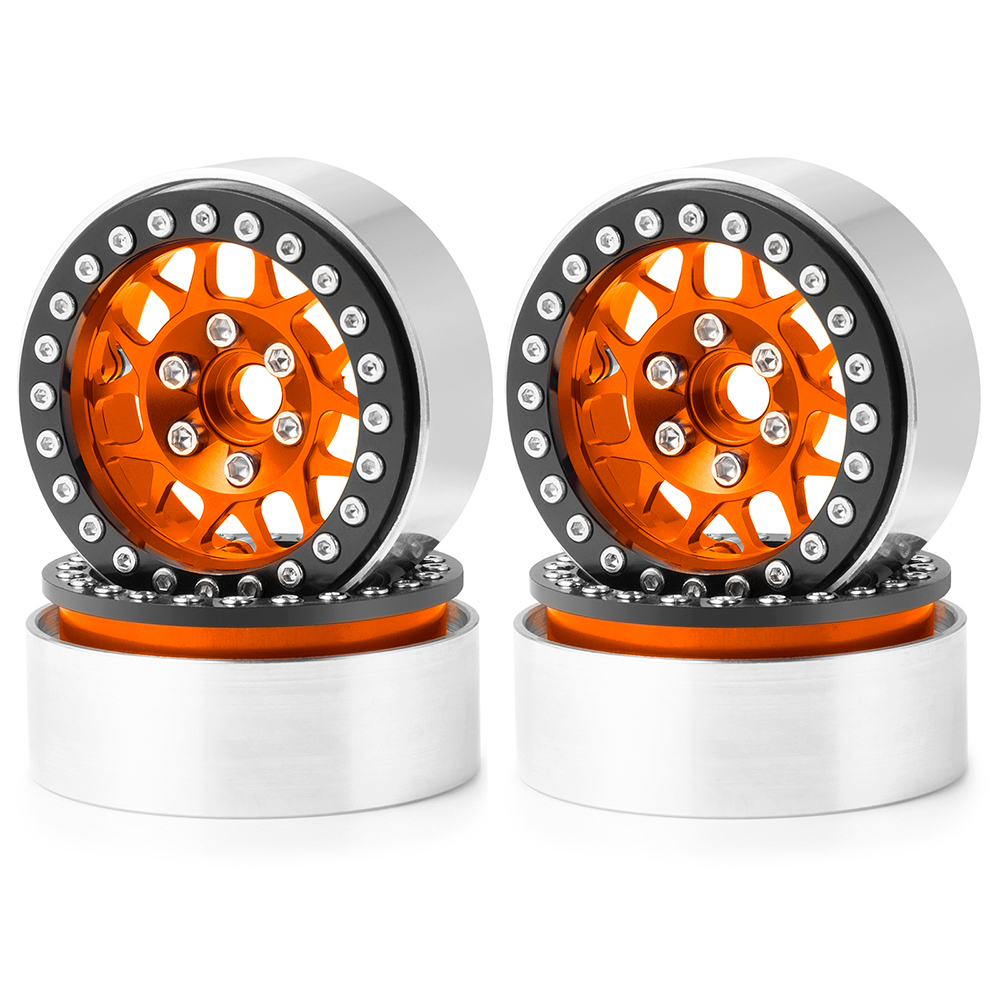 AXSPEED 4 llantas de Metal de 1,9 "/2,2 pulgadas Beadlock 25/35mm para Axial SCX10 Wraith TRX-4 D90 1/10 coche trepador de control remoto piezas de mejora: Morado