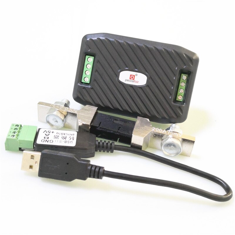 Laatste DC 0-300V Watt Meter RS485 Doos Spanning Stroom Kwh Energie Power Meter Ammeter Voltmeter Meter met 200A shunt