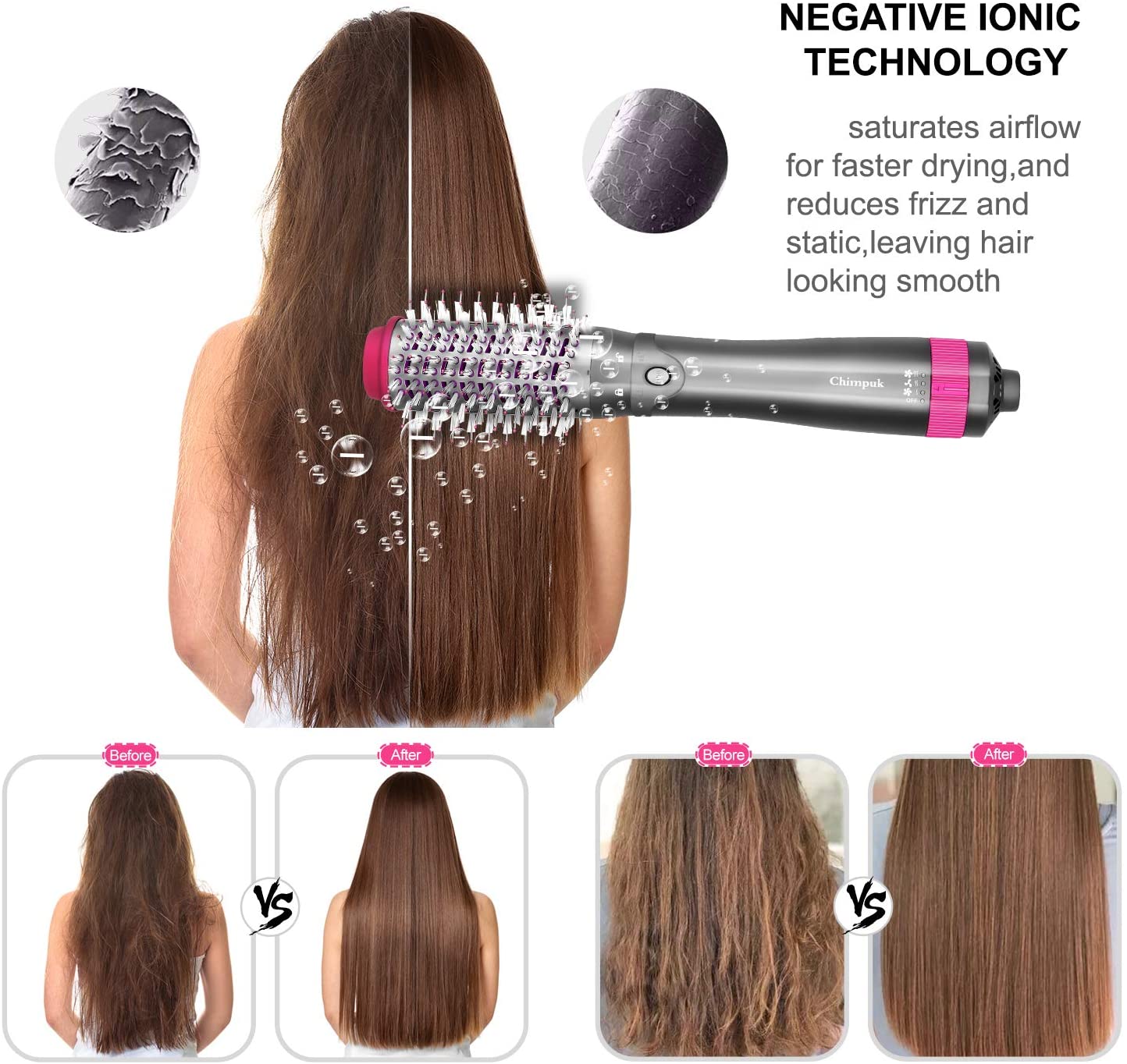 3th generationer hårfön styler och volumizer ettstegs air brush hår plattång curler styling verktyg elektrisk föning