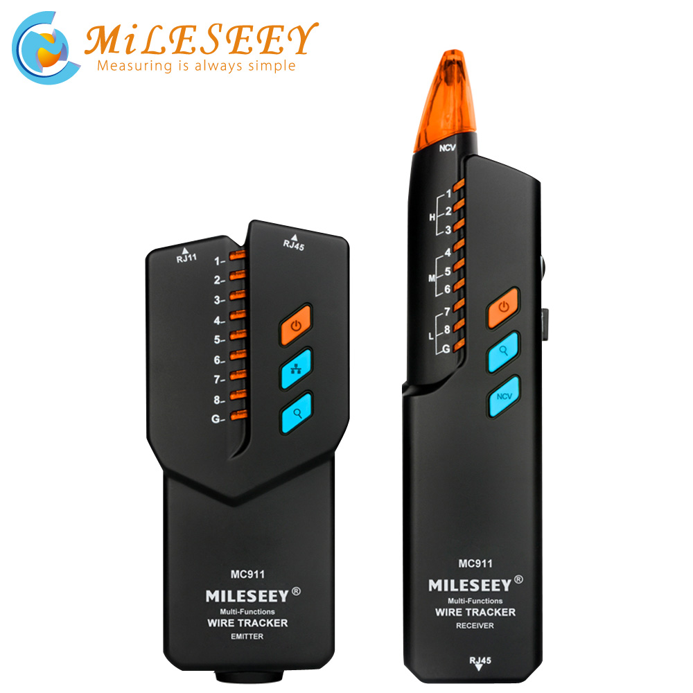 Mileseey Network Cable Tracker Tester MC911 Telephone Wire Tracker Anti-interference Toner Ethernet LAN Trace network cable
