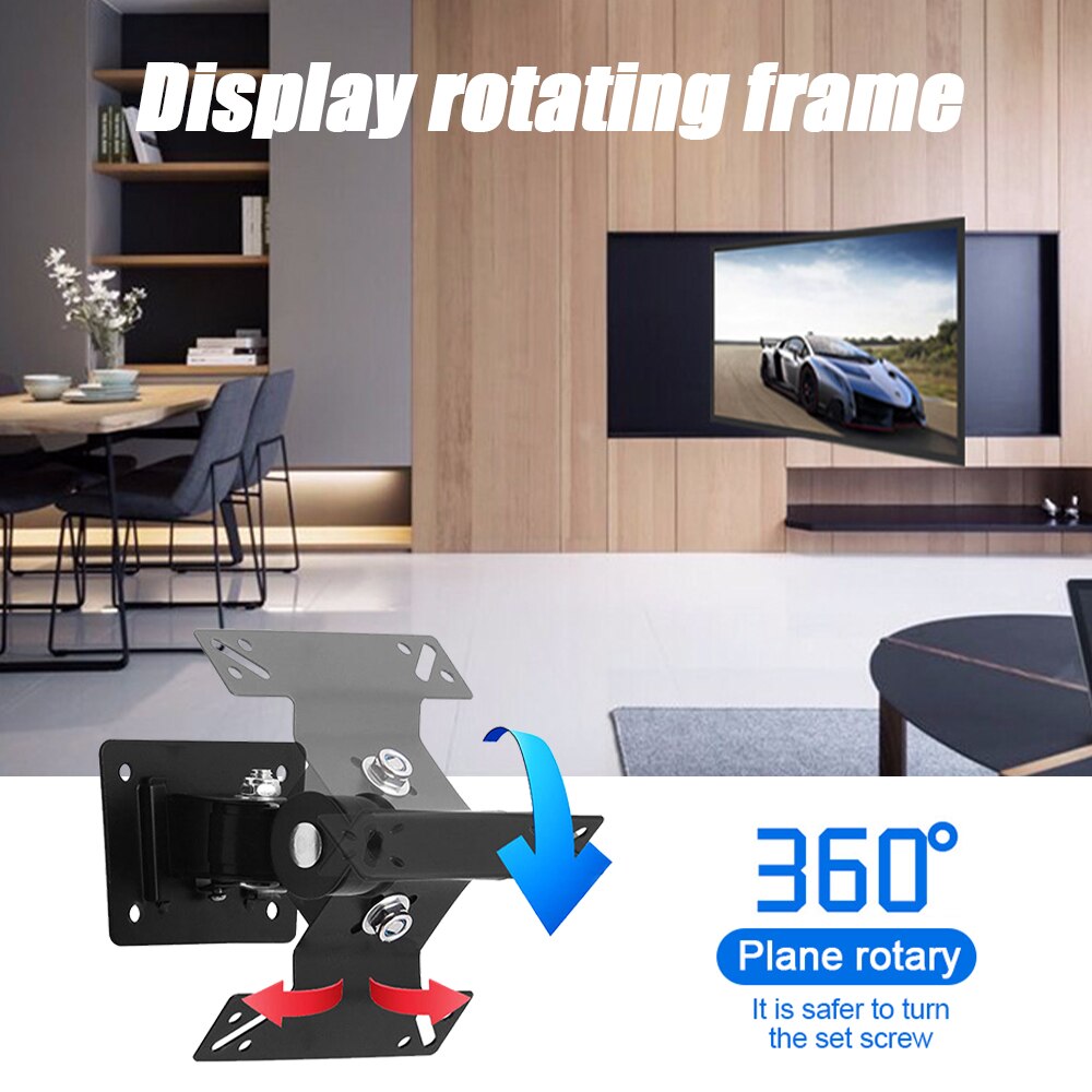TV Wall Mounting Set Plane 360 Degree Rotation Wall Stand Pedestal Bracket for 14-27in LCD LED TV Load Bearing 10KG