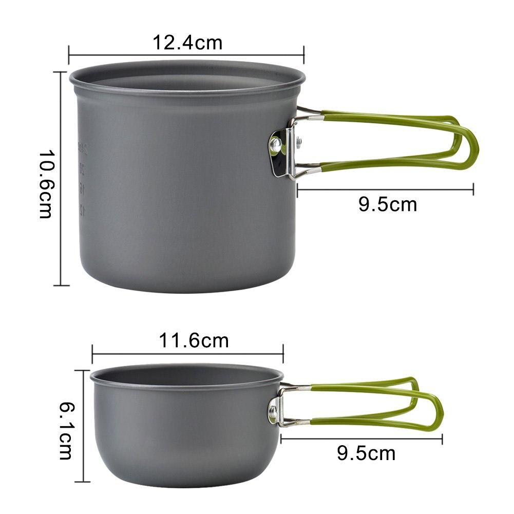 Simple Camping Travel Metal Cooking Pots Set Portable Non Stick Cookware Set Garnki Kuchenne Zestaw Home Decor EC50TZ