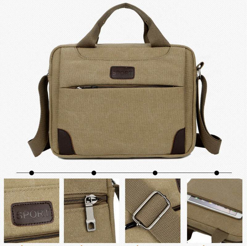 Herentas canvas messenger schoudertas handtas outdoor reizen wandelen crossbody tas