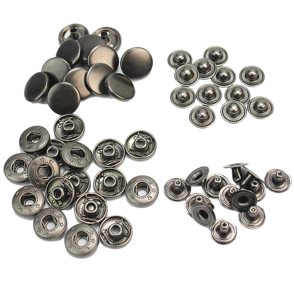 50pcs Diameter 13mm Black Snap Fastener Press Buttons Sewing Leather Craft Clothes Bags Artesanatos Acessorios