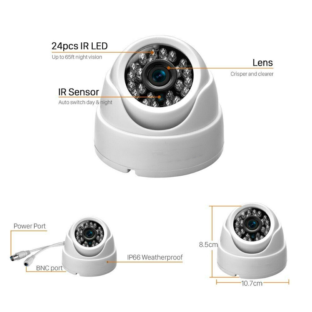 Tvi ahd cvi 3 i 1 dome kamera udendørs indendørs fast kamera vejrbestandig smart ir cut cctv sikkerhedskamsystem 720p 1080p