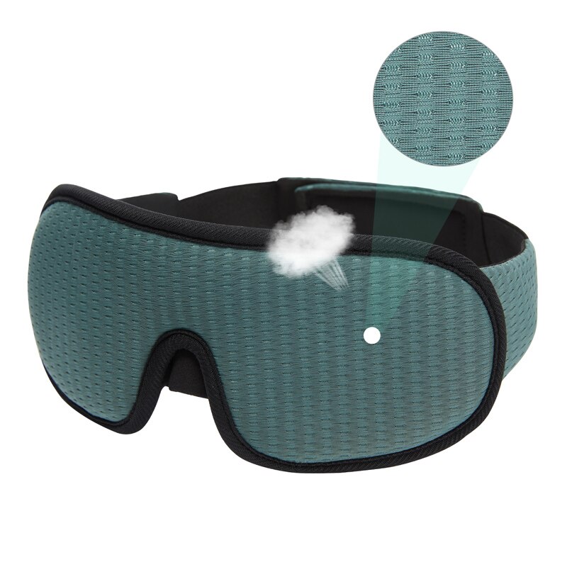 3D Slaapmasker Blokkeren Licht Ademend Zachte Gewatteerde Slaap Masker Voor Ogen Slapen Blindfold Eye Cover Slaapmasker Eyepatch: Green