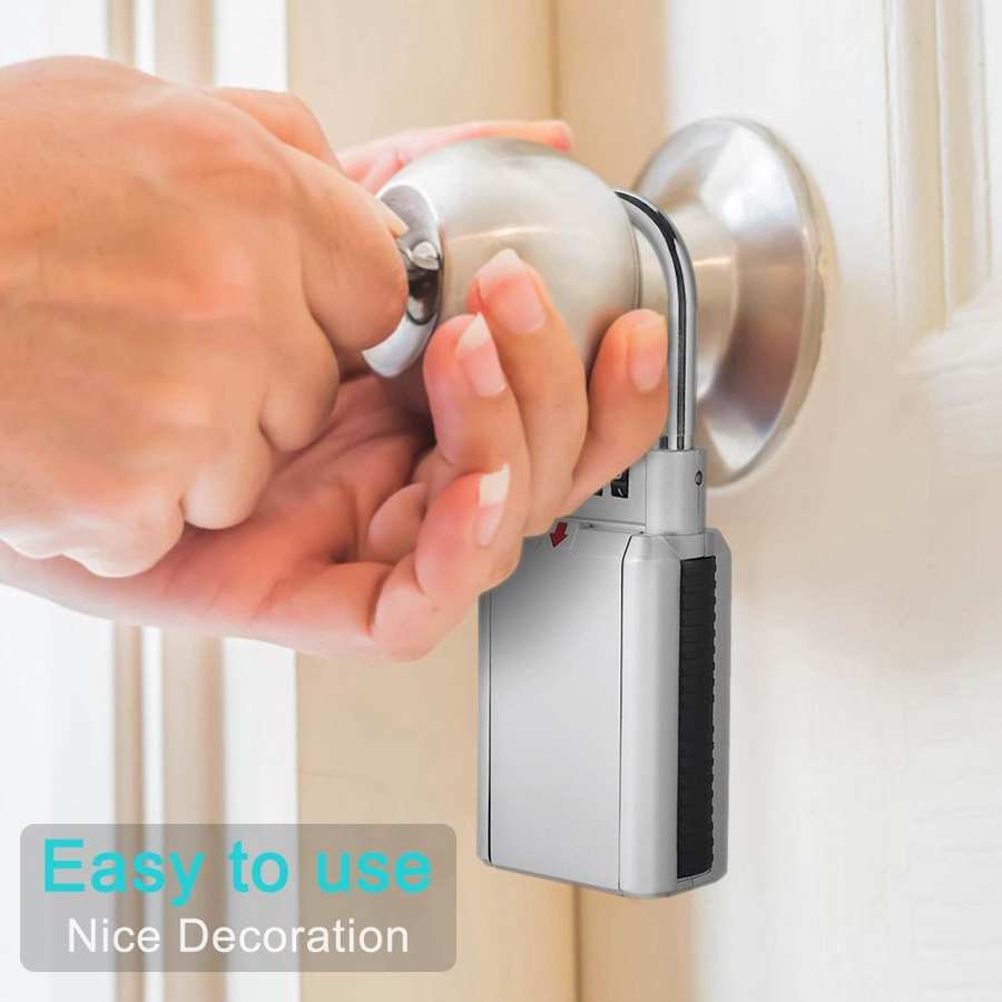 Password Key Box Metal Padlock Key Safe Storage Lock Box Lockbox