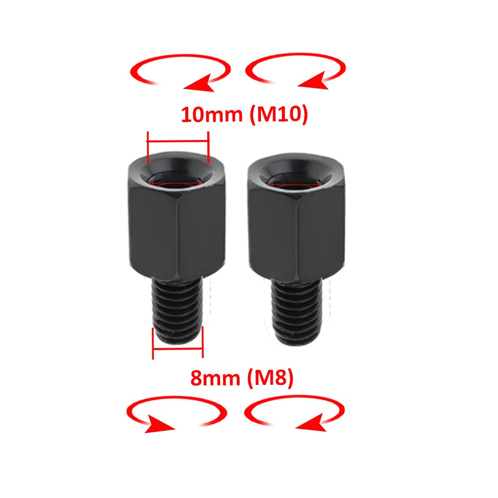 Clockwise Anti-clockwise 8 to10mm Motorcycle Rearview Mirror Screw Thread Adapter Conversion Bolt Mirror Screw For Yamaha KTM: Black 10-8 R-RL
