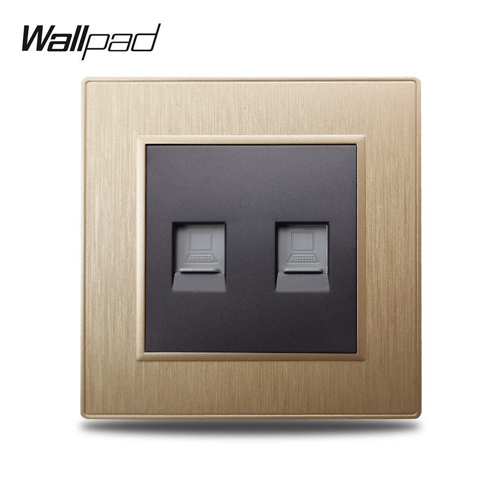 Wallpad  s6 katt 6 dobbelt Dobbel  rj45 internett ethernet pc data veggkontakt børstet pc plast: måke / Katt 6