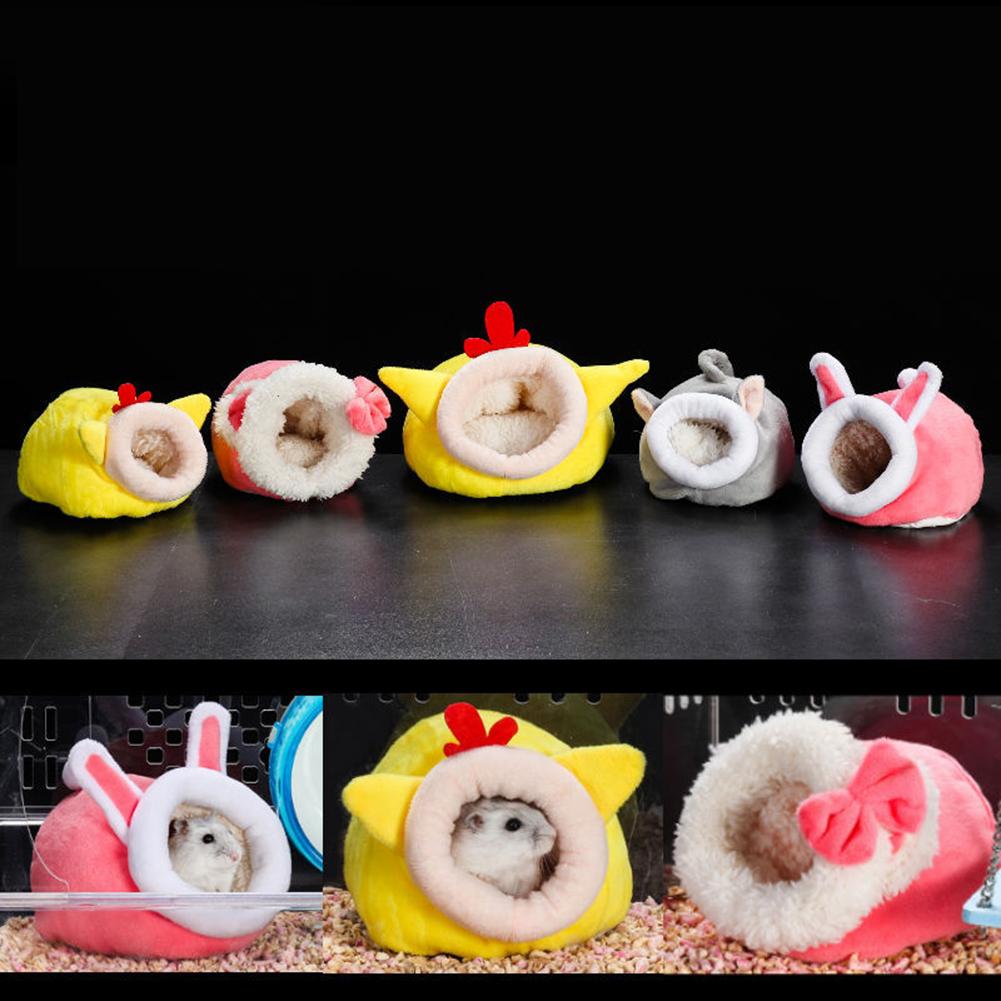 Mini petit nid pour animaux de compagnie mignon confortable en peluche doux hérisson Hamster maison lit Cage petit coton lit de couchage pour Hamster