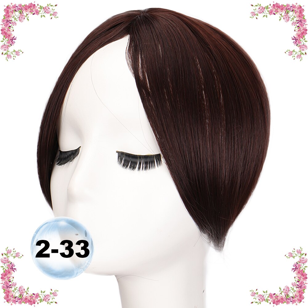 XUANGUANG Bansg hair middle part bangs Synthetic high temperature fiber bangs hair Black Borwn: 2-33