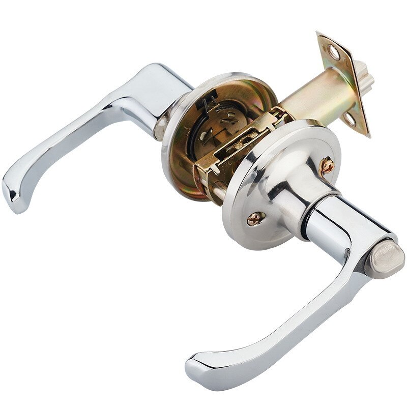 Bathroom Door Lock Three Handle Lock Indoor Bathroom Kitchen Toilet Single Tongue Office Hardware Lock