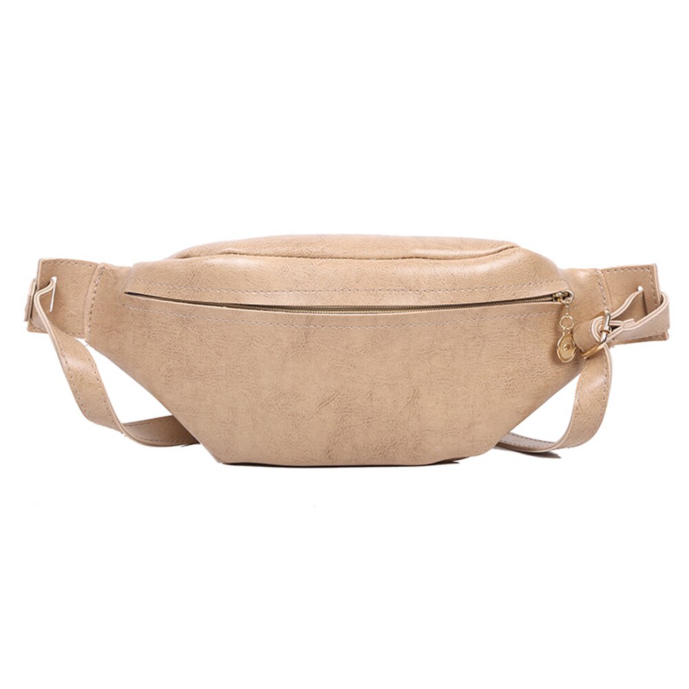 Retro Frauen Taille Tasche Fanny Pack PU Tasche Gürtel Geldbörse Kleine Geldbörse Handy Schlüssel Beutel Einfarbig Taille Packs: Light Brown