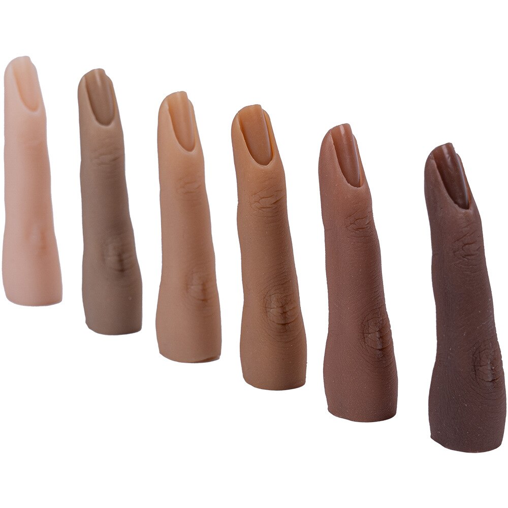 Nail Art Silicone Practice Single Finger Female Mannequin Finger with Flexible Finger Adjustment For Nails Display
