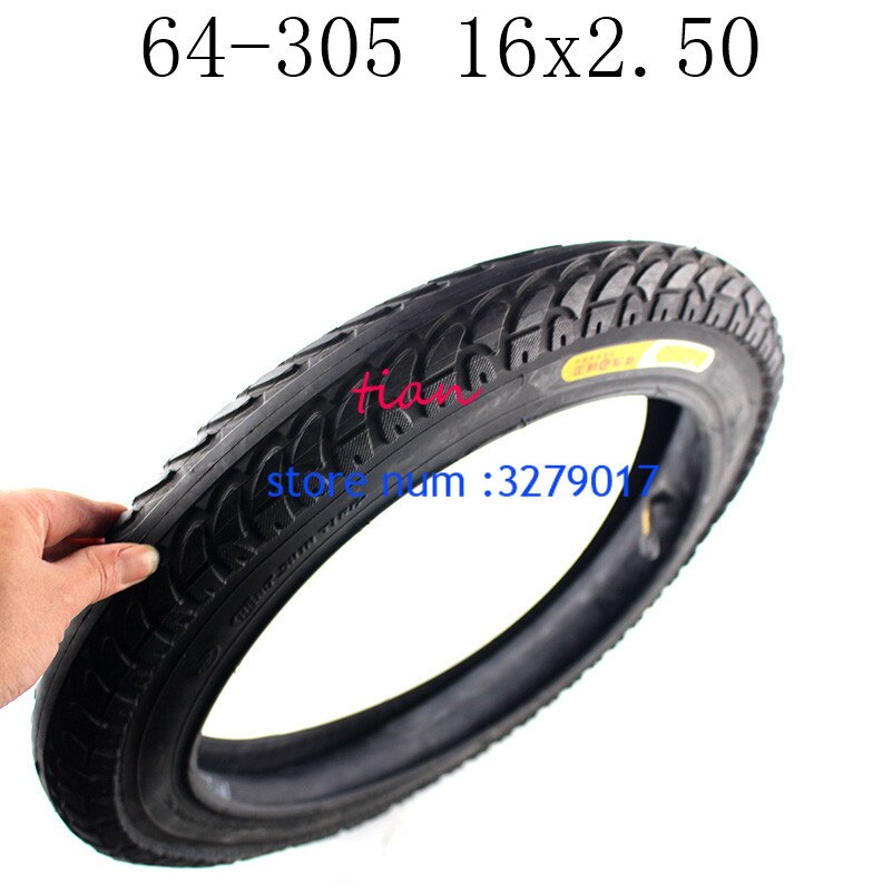 16x2.50 64-305 tire and inner tube for Small BMX, Electric Bikes Kids Bikes and Scooters