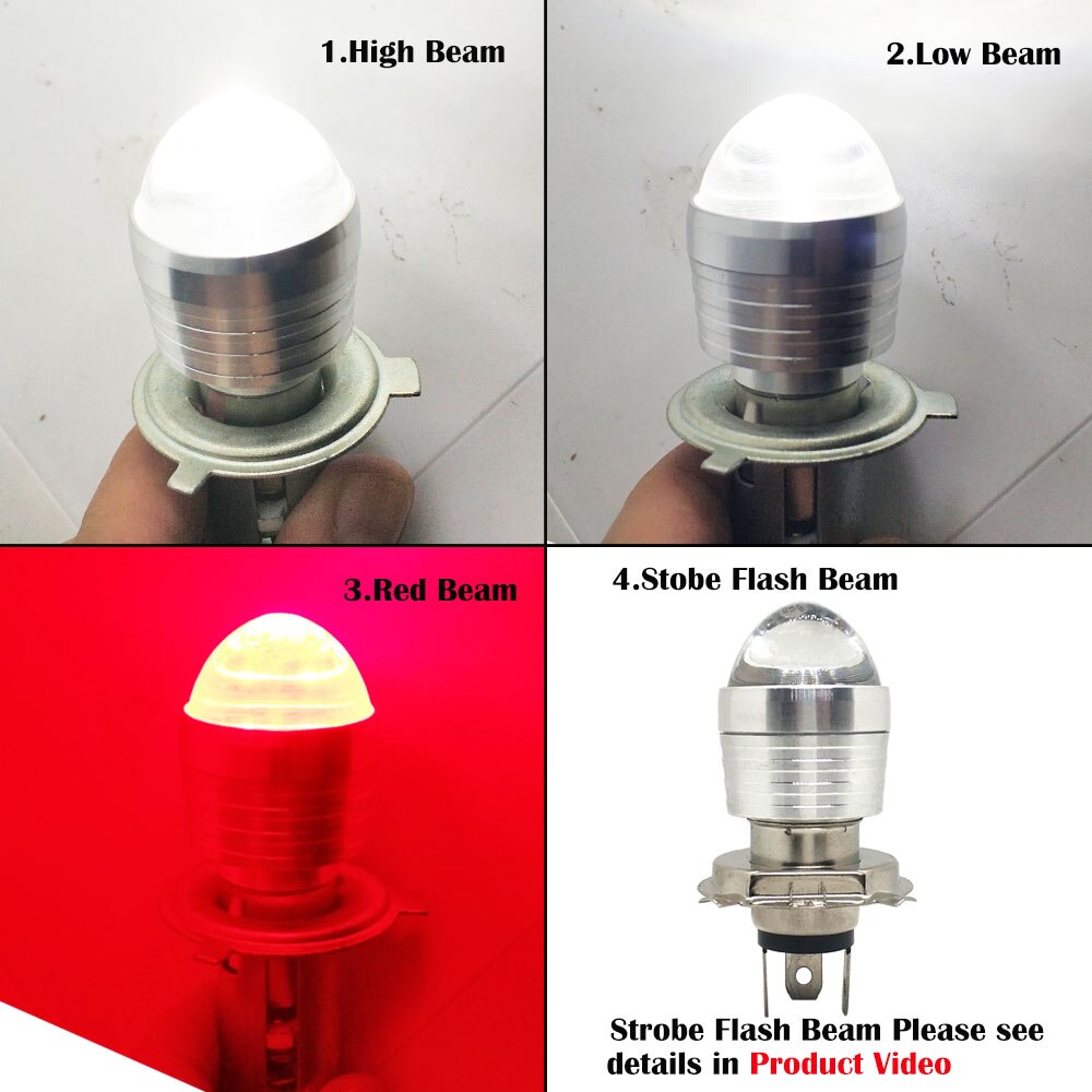 H4 P43t HS1 LED Motorcycle H6 BA20D Led Headlight Bulb Spotlight Moto Lights Hi Lo beam Motorbike Fog Lamp 12v-80v Flash Strobe