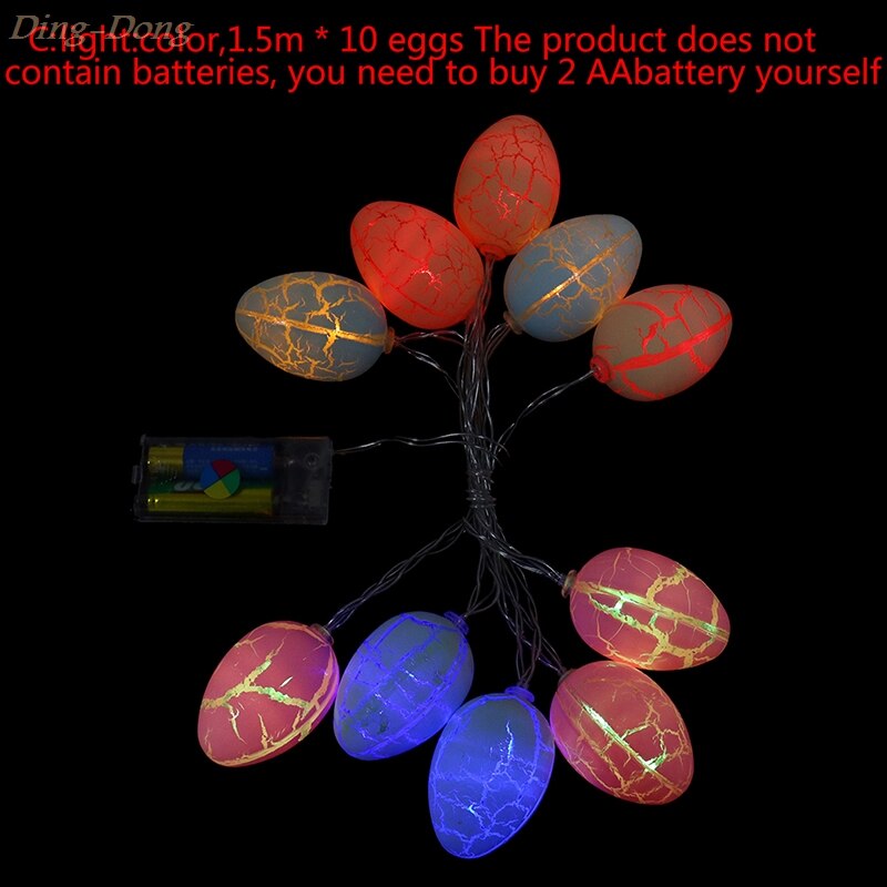 10 LED Lights Easter Party Decor Home Table Centerpiece Easter Eggs Wooden Craft: C