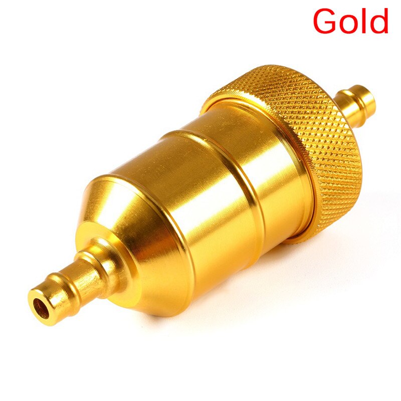 5 farve benzin gas brændstof filter renser til motorcykel pit snavs cykel atv quad inline olie gas brændstof filter 8mm: Guld