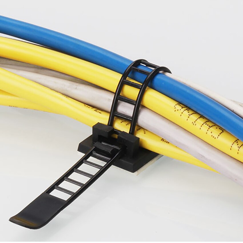 5 st/lot 3 meter justerbara buntfästen kabelklämmor tråd ledningar tie fix hållare cl -1, cl -2, cl -3 självhäftande buntband hushåll