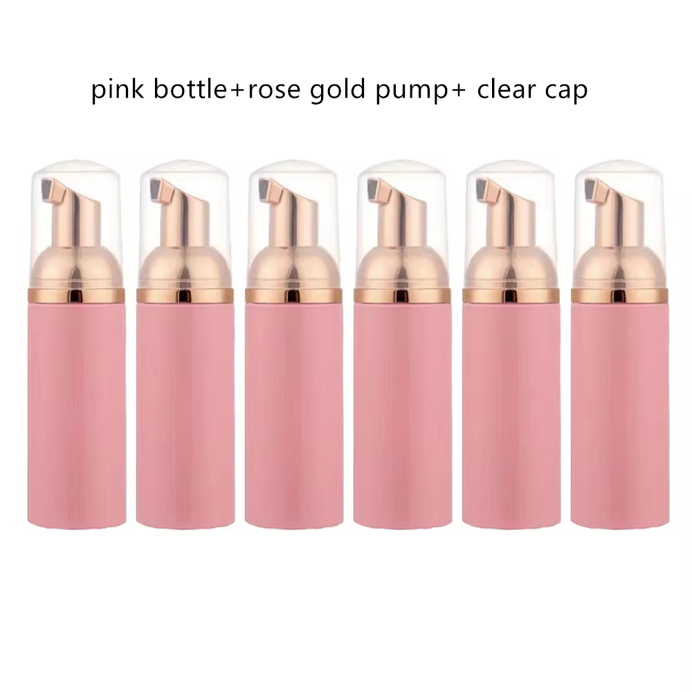 6 Teile/los 2 unzen/60 ml Kunststoff Schaum Pumpe Flasche Leere Gesicht Wimpern Kosmetische Flasche Reiniger Seife Spender für reinigung Schaum Flasche: Burgunderrot