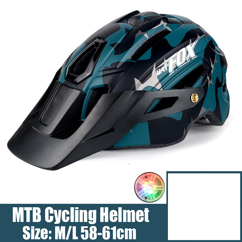 BATFOX Bicycle Helmet Chameleon Gradient Color Riding Mountain Bike Cycling Helmet Skateboard Helmet Safety Helmet: M279-Dark Blue