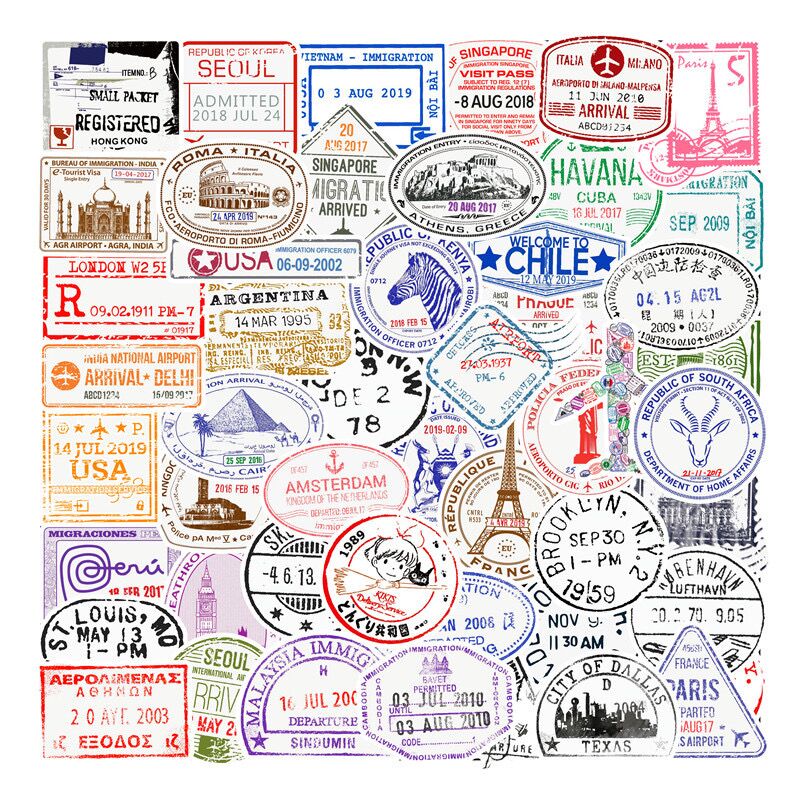 50/100PCS Mix Wereldberoemde gebouwen Reizen Stad Stickers Landmark Landschap Decals DIY Telefoon Bagage Laptop Skateboard Sticker: Donkergrijs