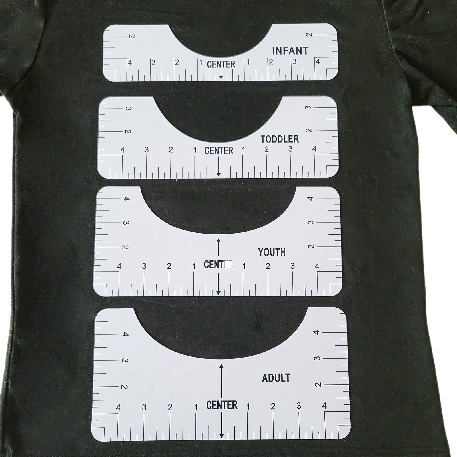T-Shirt Ruler Guide Vinyl T-Shirt Sublimation Designs on T-shirt Vinyl Ruler Guide Size Chart T-Shirt Rule: PVC 4pcs set A