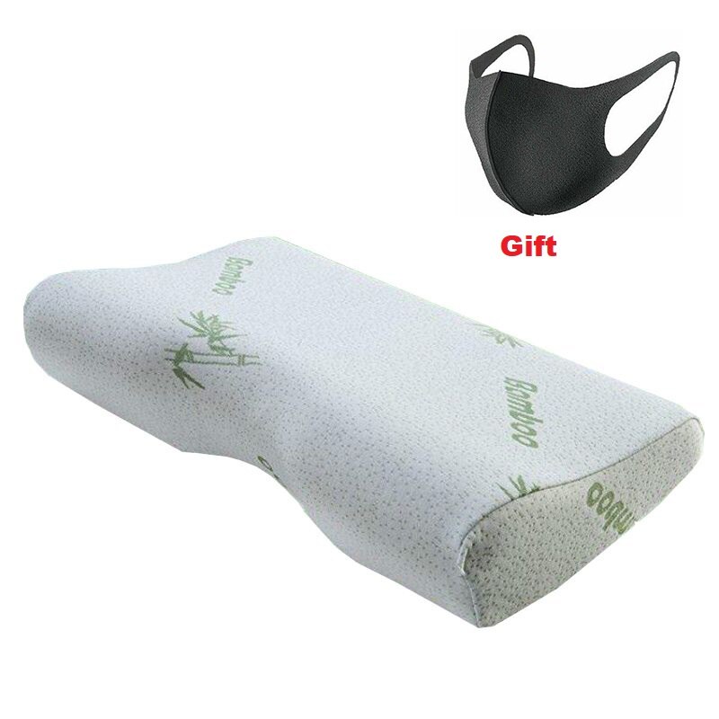 Orthopedische Latex Wedge Traagschuim Trage Rebound Bed Kussen Vlinder Vormige Gezondheid Cervicale Voor Slapen Massage Nek Bescherming: Bamboo
