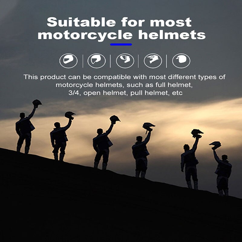 50m waterdichte moto bluetooth draadloze anti-interferentie helm headset gratis bluetooth  v5.0 intercom voor motorfiets