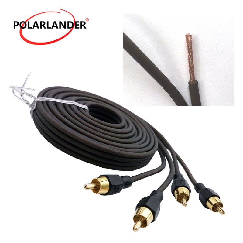 Car Audio Power Cable 5m Wire RCA Phono Y Splitter Lead Audio Cable Line Adapter Cable Connector