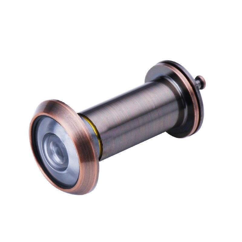 Espejo antirrobo para puerta ojo de gato, Lente de Cristal de alta definición, gran angular de 200 grados, antimanipulación y antirotación para hoteles: Red bronze 16MM