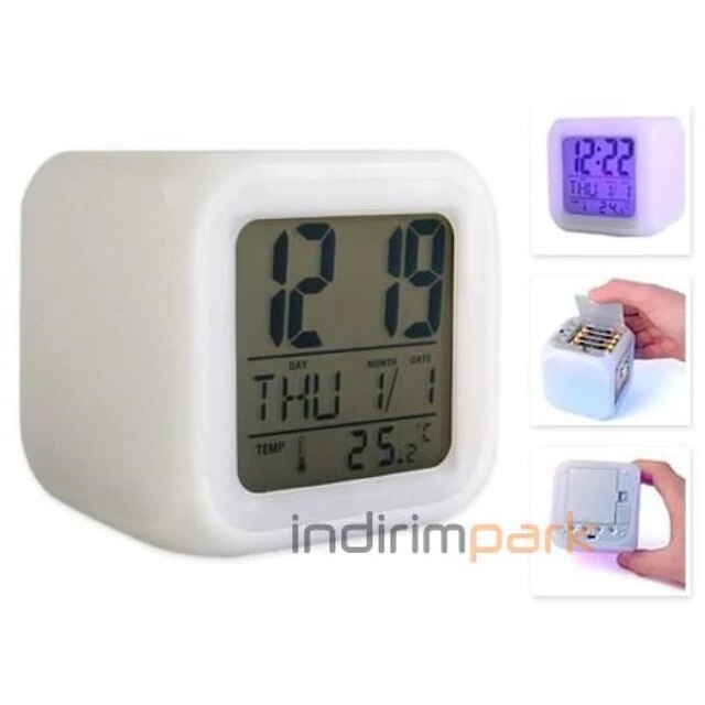 7 farbwechsel Alarm Digital Würfel Uhr 461345308
